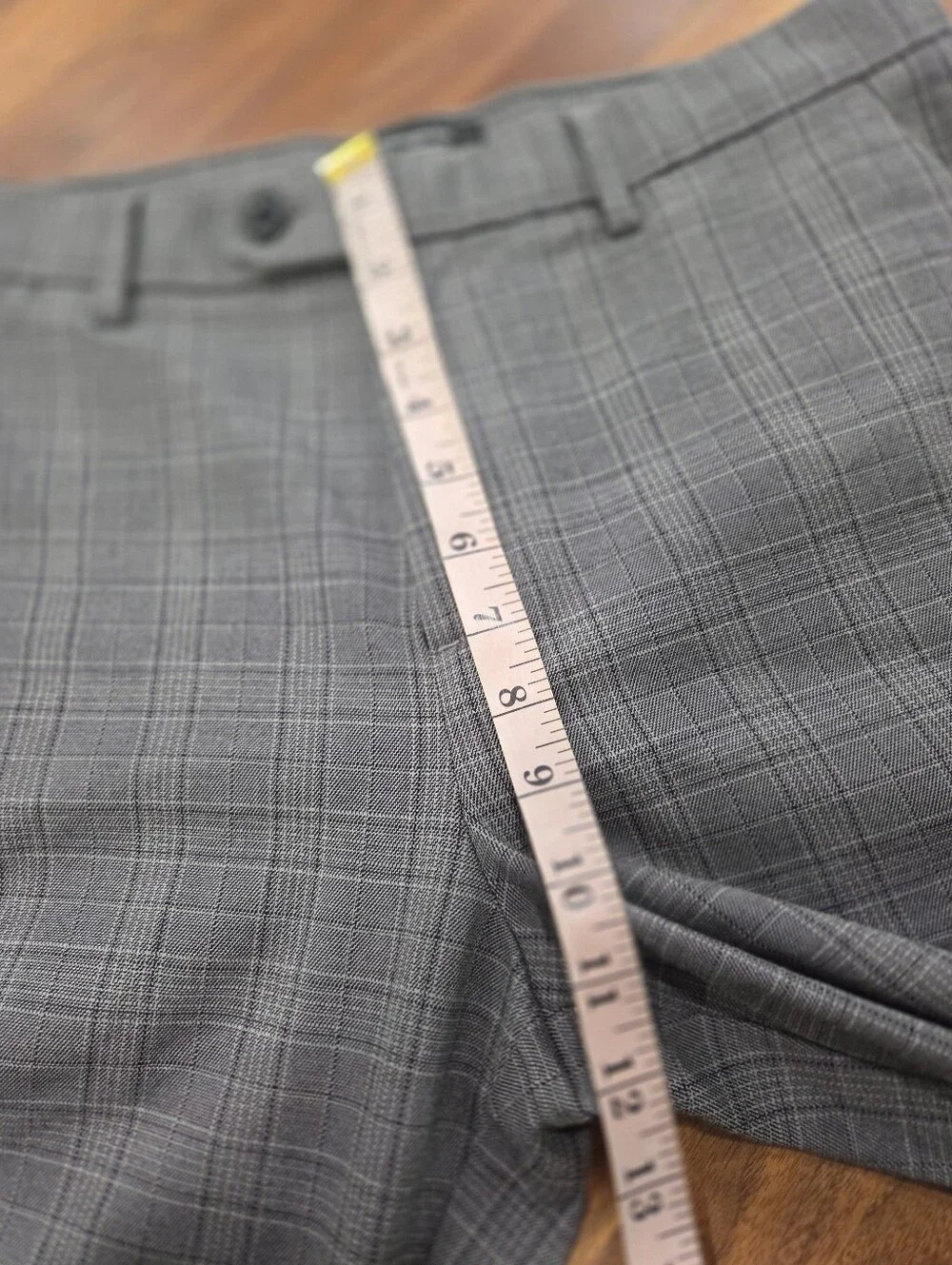Banana Republic Grayson Slim Tapered Gray Plaid Dress Pants Size 30 X 32